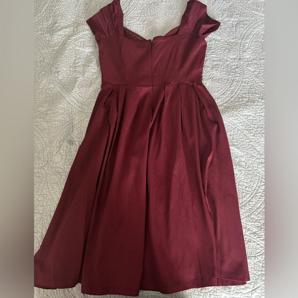 Unique Vintage 1950s Burgundy Sweetheart Midge Swing Dress - Picture 3 of 7